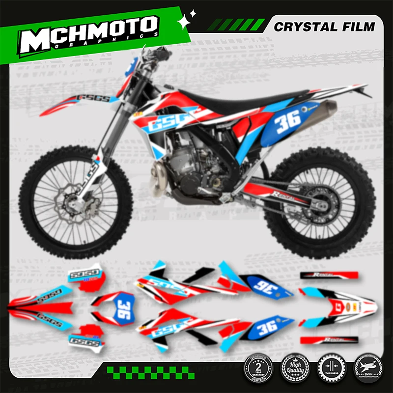

MCHMFG for GASGAS MC 250 300 2012 2013 2014 2015 -2017 EC Custom Team Graphics Adhesive Decals for 3M Stickers Kit001