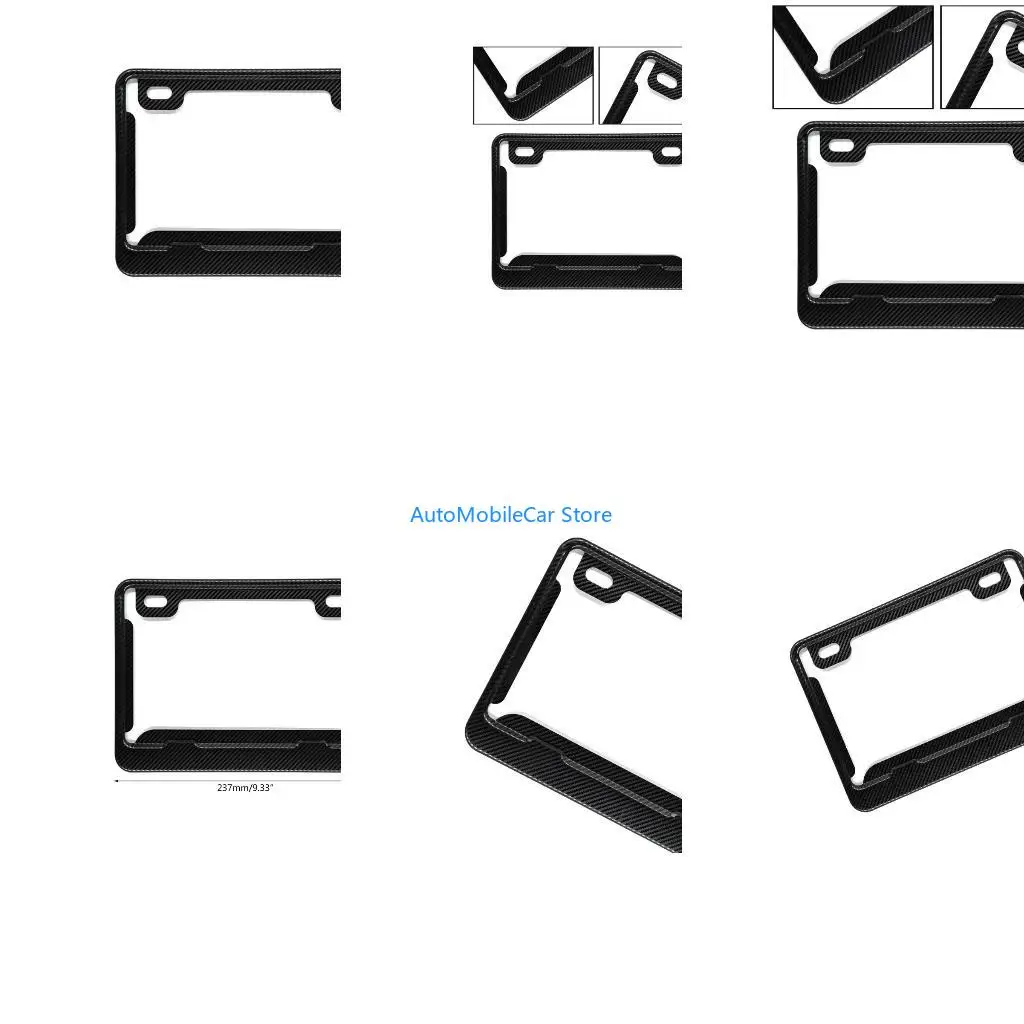 G8TE Black Carbon Bracket Universal Motorcycle License Plate Frame Auto Accessory