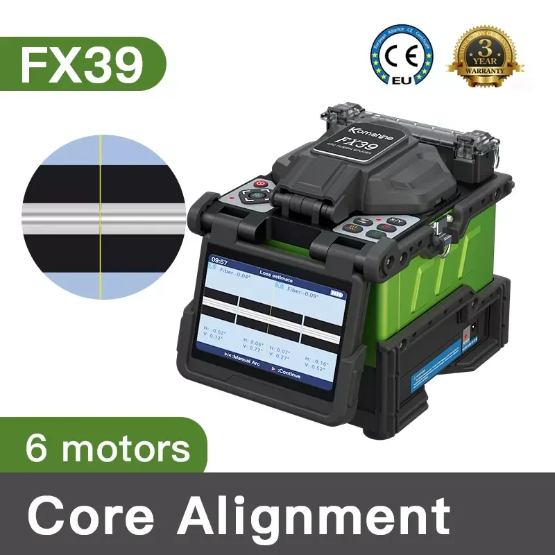 Optical Fiber Fusion Splicer Komshine Classic FX39 Core Alignment Six Motors Welding Machine Empalmadora de fibra óptic