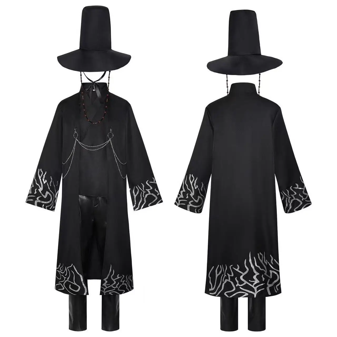 新しい KPOP モンスターハント SaGa メンズコスプレ衣装モンスターハントメンズハロウィン子供用シルバーパターンソングライティングコスチューム