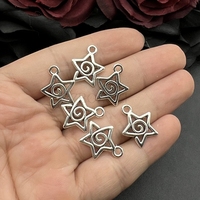 20pcs 17*20mm Antique Sliver Color Swirl Star Charms Celestial Pendant Designer Charms Fit Jewelry Making DIY Jewelry Findings