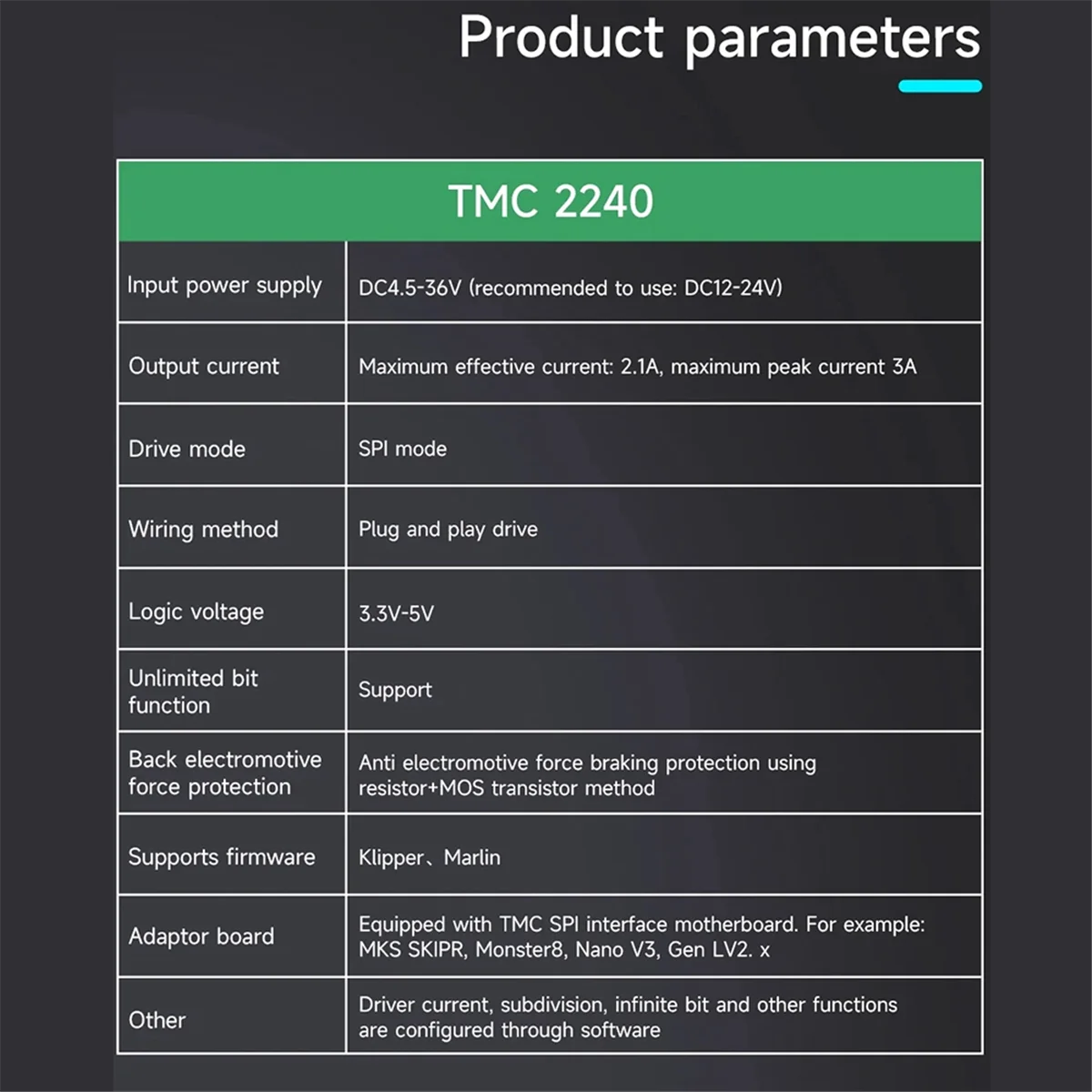 For MKS TMC2240 Stepper Motor Driver Silent Driver Replace TMC2209 TMC5160 for SKR V1.4 Turbo 2 Octopus 3D Printer