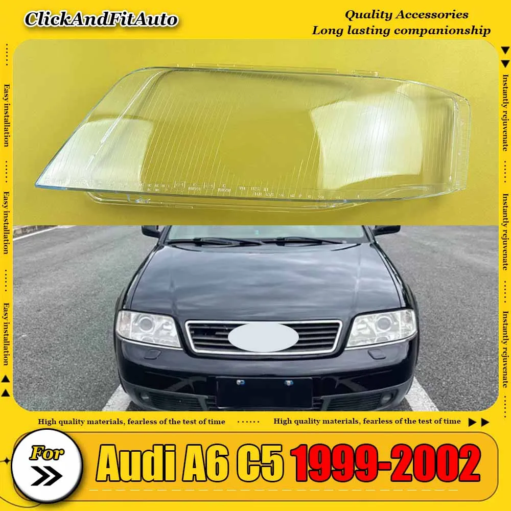 

For Audi A6 C5 1999 2000-2002 Headlight Cover Transparent Headlamp Shell Lamp Shade Lens Replace Original Lampshade Plexiglass