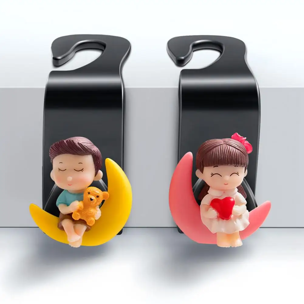 

Easy Installation Car Hook Adorable Car Headrest Hooks Fun Cartoon Figures for Handbag Clothes Storage Auto Interior Accessories