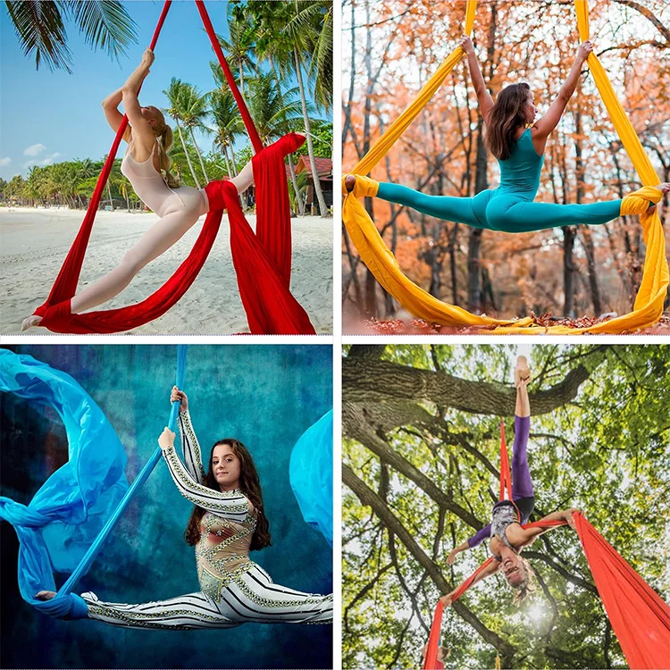 8m Premium Durable Aerial Yoga Swing Nylon Fabric Hammock for Antigravity Inversion for Sports & Entertainment view 5