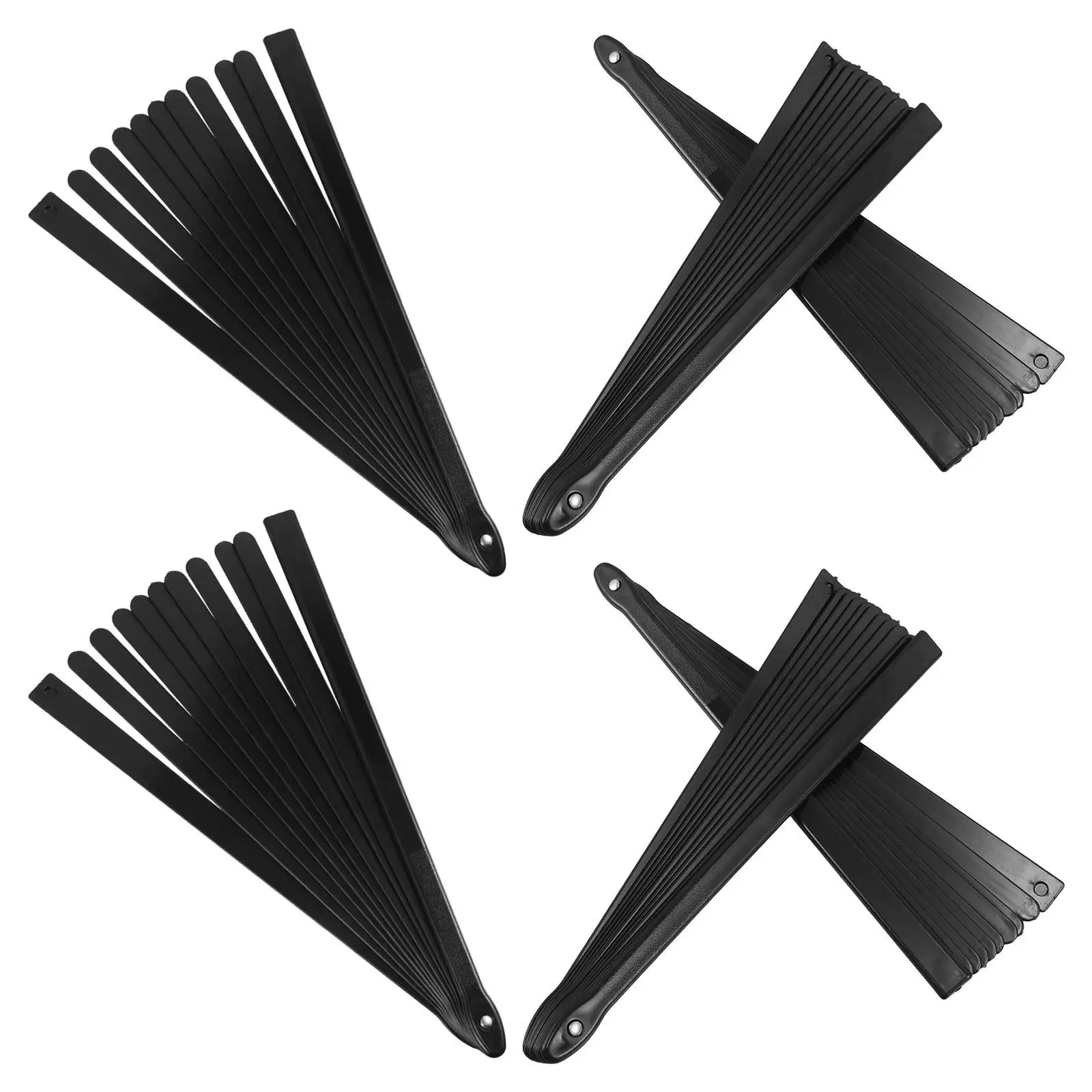 

6Pcs Classic Black Folding Fan Frame Plastic DIY Handheld Fan Parts for Martial Arts Performance Crafting Folding Fans Frame DIY