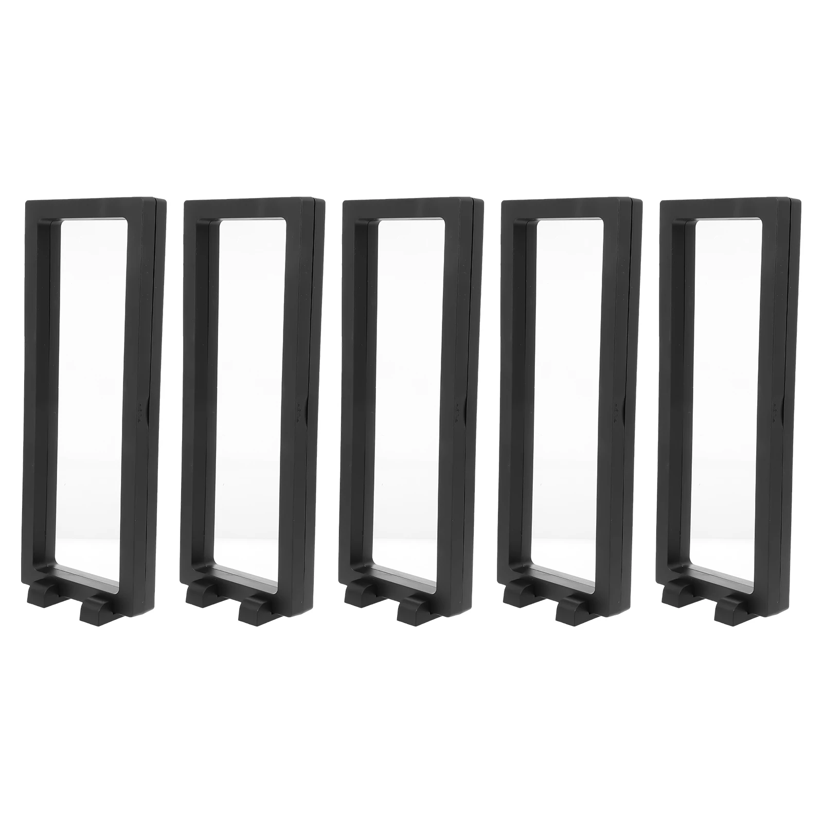 

5 Sets Transparent Jewelry Display Cases Floating Ring Coin Stands Durable Abs Pe Material Sturdy Moisture Proof Showcase For