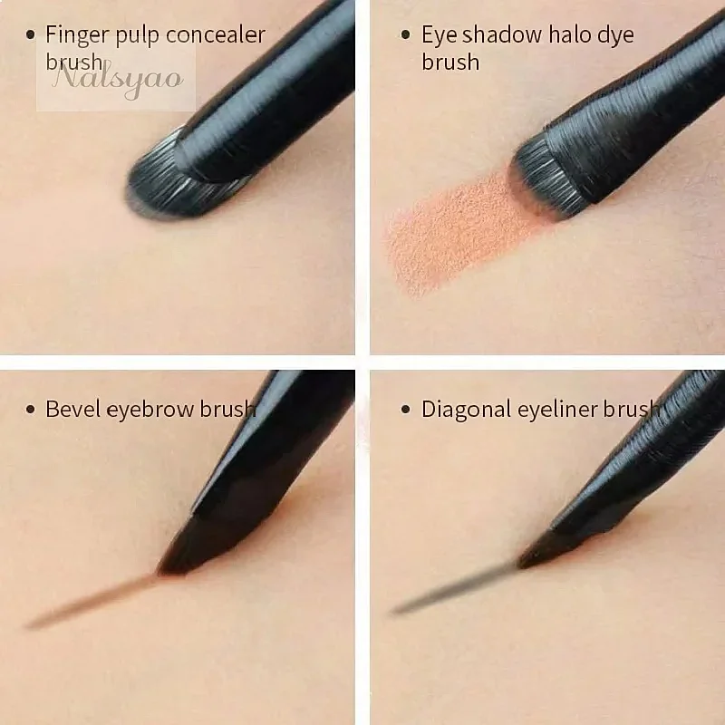 Natural Eye Makeup Brushes Set Eyeshadow Eyebrow Contour Eyeliner Blending Detail Makeup Tools for Women