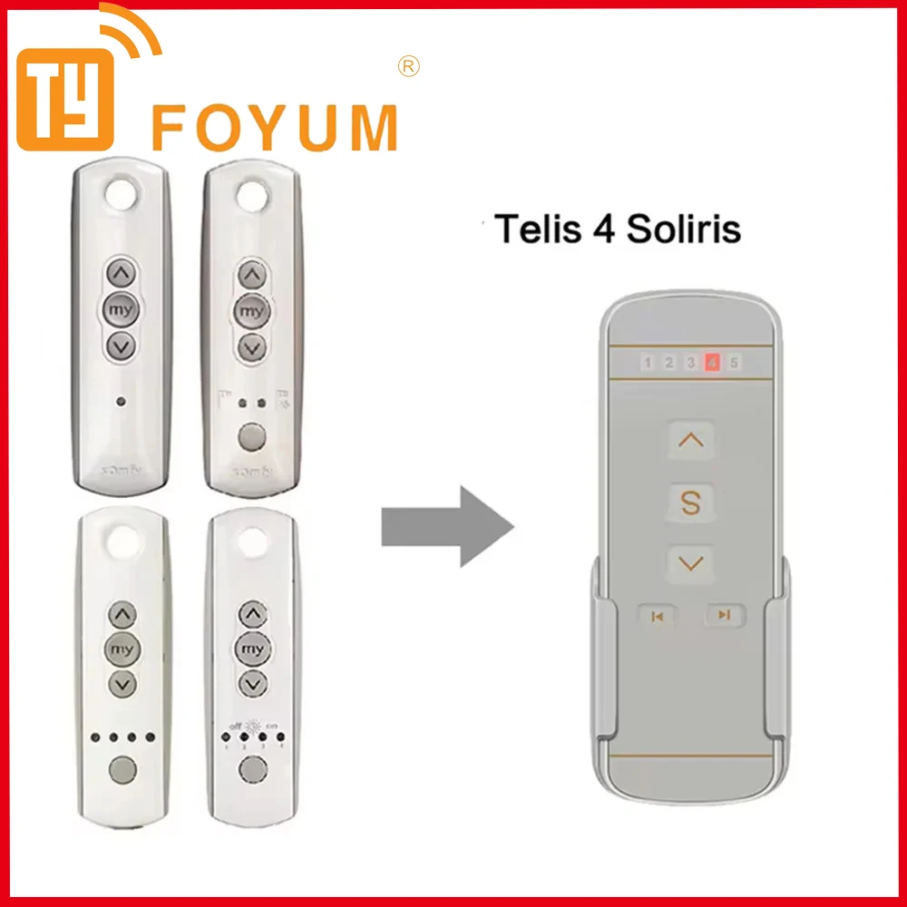 Curtain Telis Pure Remote Control Telis 1 4 Pure 433.42MHz Curtain Controller Replacement 1810633 1810632 1810632A 1810631 1Pcs