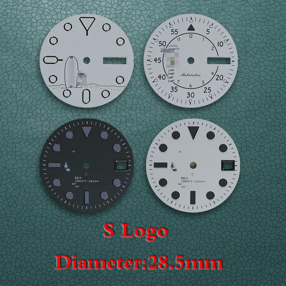 

28,5 мм мультяшный щенок, высокое качество, циферблат NH36, S, зеленый светящийся циферблат для NH35/NH36, аксессуары для ремонта часов, инструмент ﻿