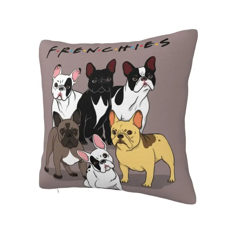 Funny Frenchies French Bulldog Cushion Cover Dog Animal Soft Nordic Pillow Cases for Sofa Home Decor