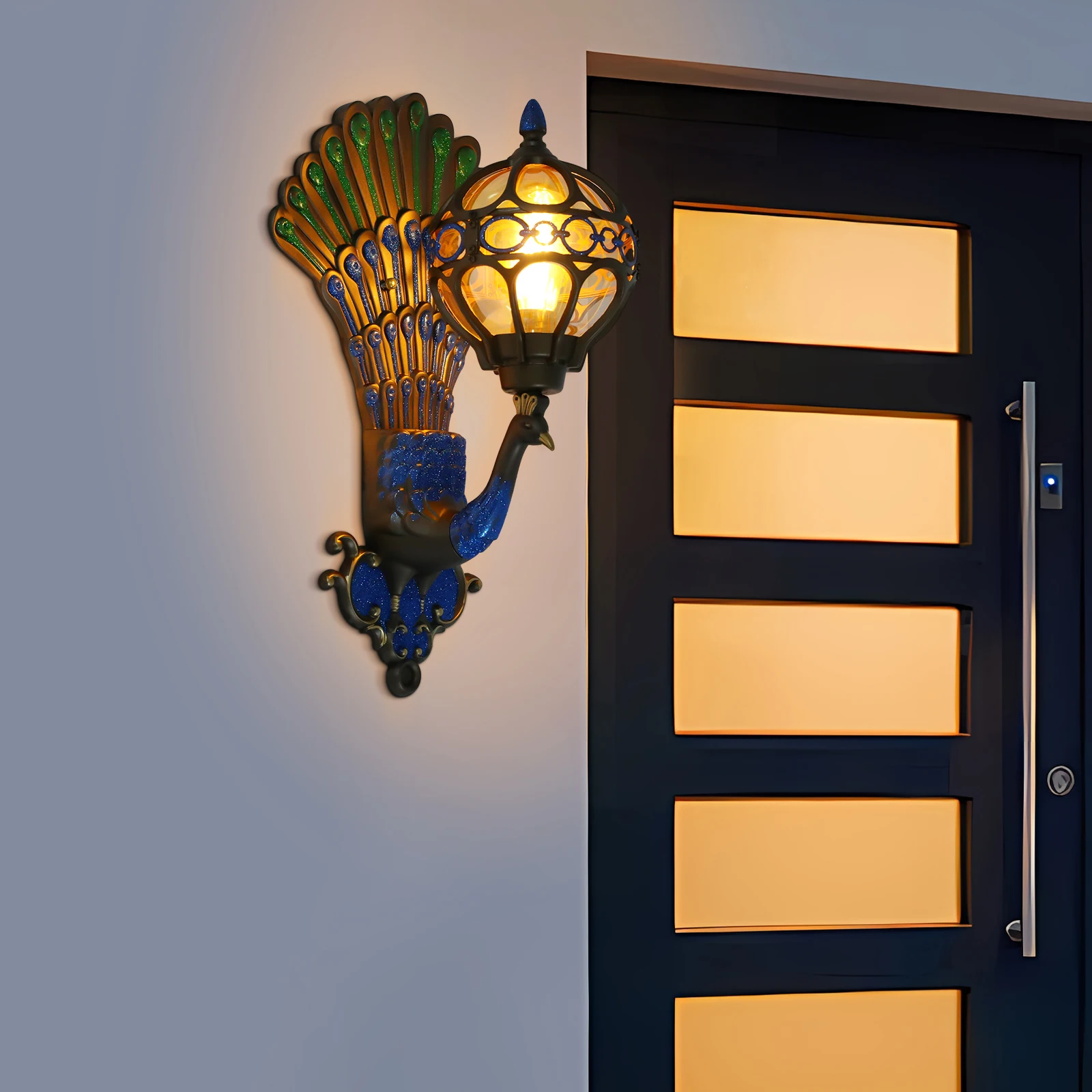 Vintage Phoenix Wall Light, Die-Cast Aluminum Sconce for Hallway Living Room, E26 Base Up to 660W, Indoor Outdoor