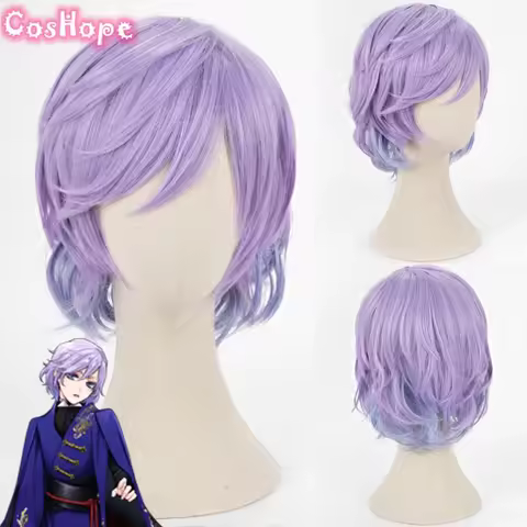 Epel Felmier Cosplay Wig Short Purple Wig Cosplay Anime Cosplay Wigs Heat Resistant Synthetic Wigs