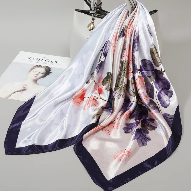 

90 Large Square Silk Scarf for Women 2025 New Spring and Summer High-End Korean Style Versatile Thin Scarf Shawl