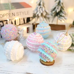 3pcs/set 8cm Foam Christmas Balls Pendant Colorful Shatterproof Christmas Macaron Hanging Balls Elegant Reusable
