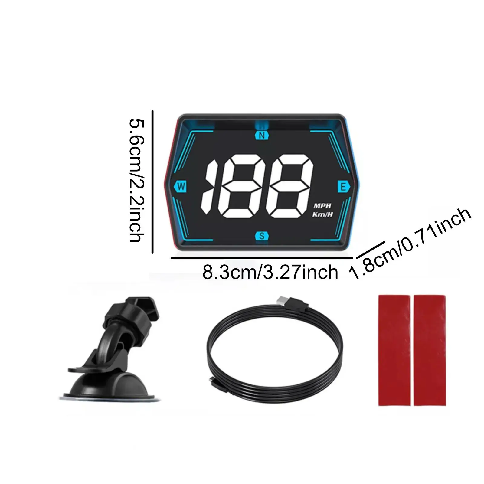 Digital Car Speedometer Head Up Display Overspeed Warning Fatigue Reminder Gauge for Car Safety Systems Support