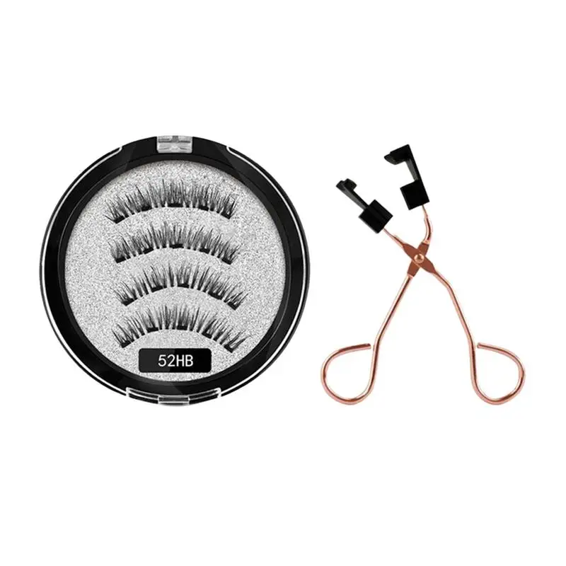 Natural Magnetic Eyelashes No Glue False Magnetic Eyelashes With Lashes Clip Reusable Natural Looking Soft Fake Lashes 3D