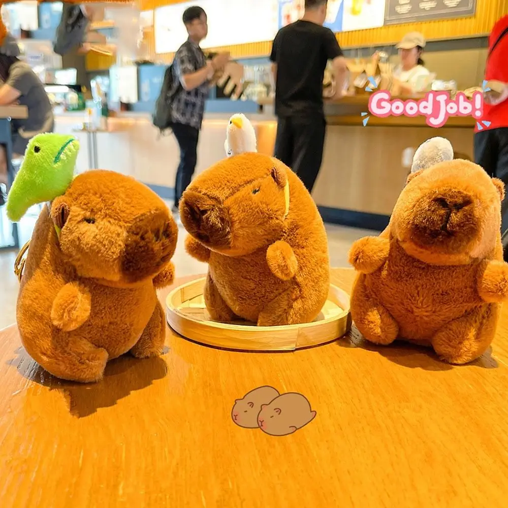 Cute Doll Toy Capybara Plush Keychain Hairpin Animal PP Cotton Capybara Key Ring Seagull Snake Plush Doll Keyring Couple