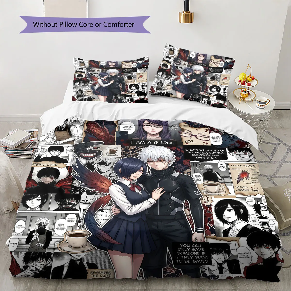 Tokyo Ghoul Comfor Duvet Cover Child's Bedding Set,Extra Large Size Holiday Gift Various Sizes Available -HE147