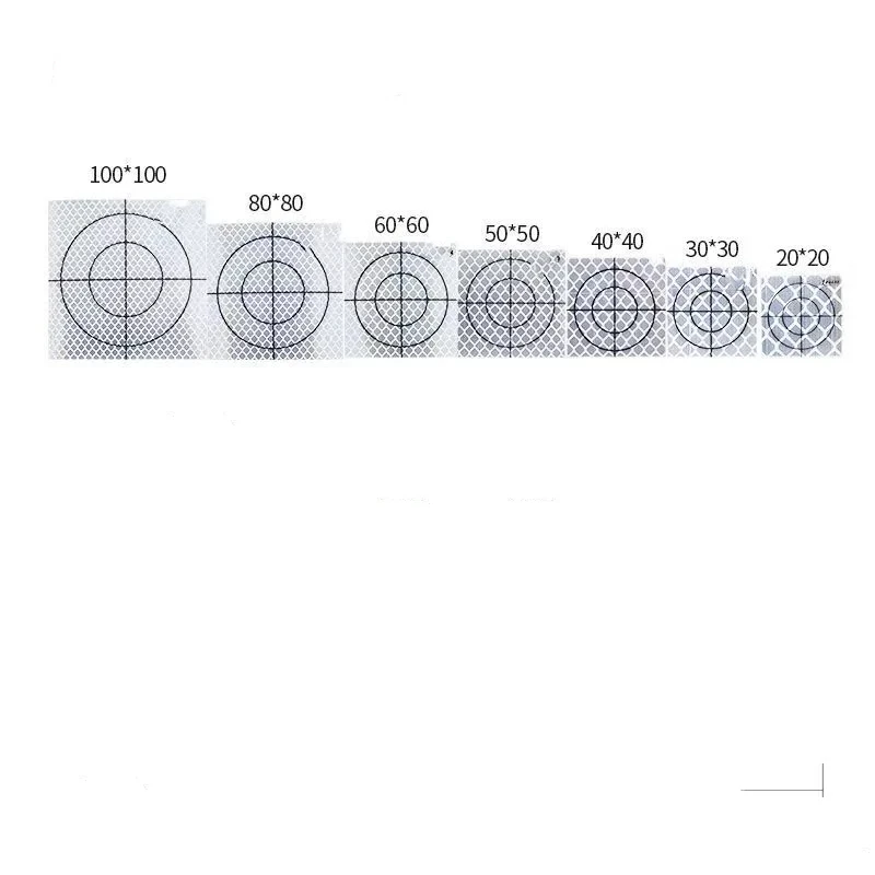 New 100pcs Reflector Sheet 60x60mm 20 30 40 50 mm For Total Station Surveying Reflective Sticker