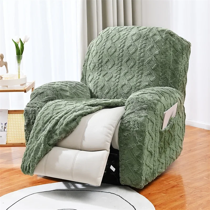 Winter Thicken Recliner Sofa Mat Soft Velvet Plush Armchair Covers Non-Slip Lazy Boy Reclining Sofa Slipcovers for Living Room