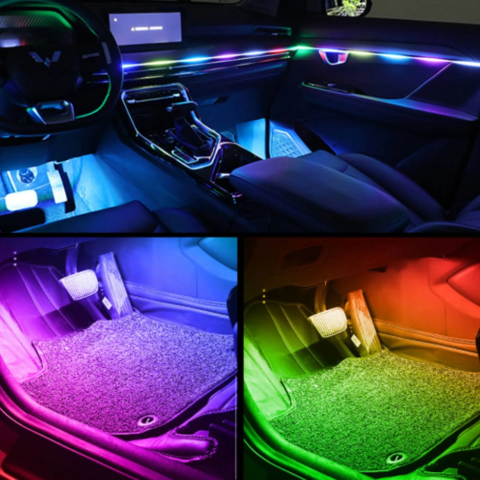 6 قطع من أشرطة الإضاءة LED الأ - مراجعة Led Interior Ambient Light وسعره
