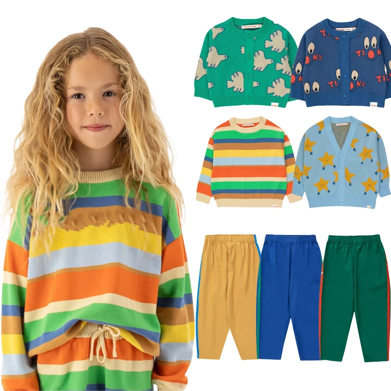 子供用シングルブレストのスウェットシャツとパンツスーツ,男の子と女の子の服,女の子のセーター,秋冬の服,新しい,2024