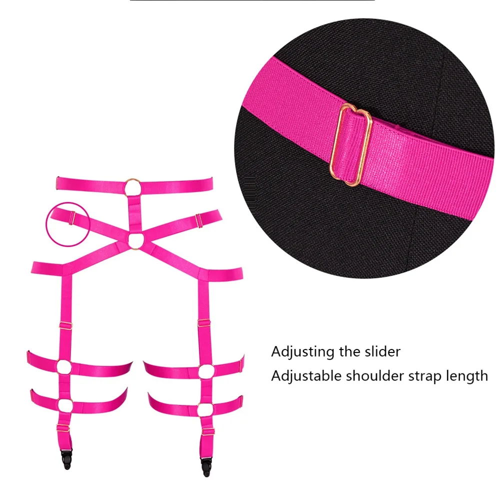 Body Harness For Women Sexy Goth Elastic Cage Hollow Sword Belt Suspender Strap Underwear Strap Leg Garter Belt Festival Rave