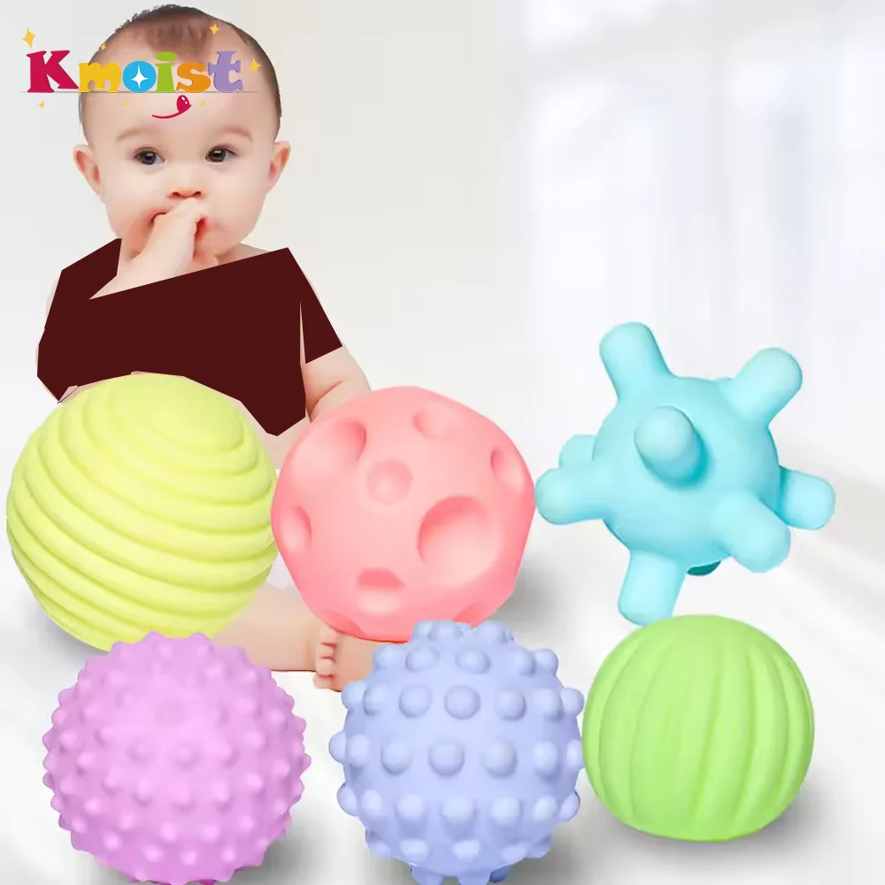 Textured Multi Set Develop Tactile Senses Toy Kids Touch Hand Ball Toys Baby Training Massage Soft Rattle Teether Sensory Balls