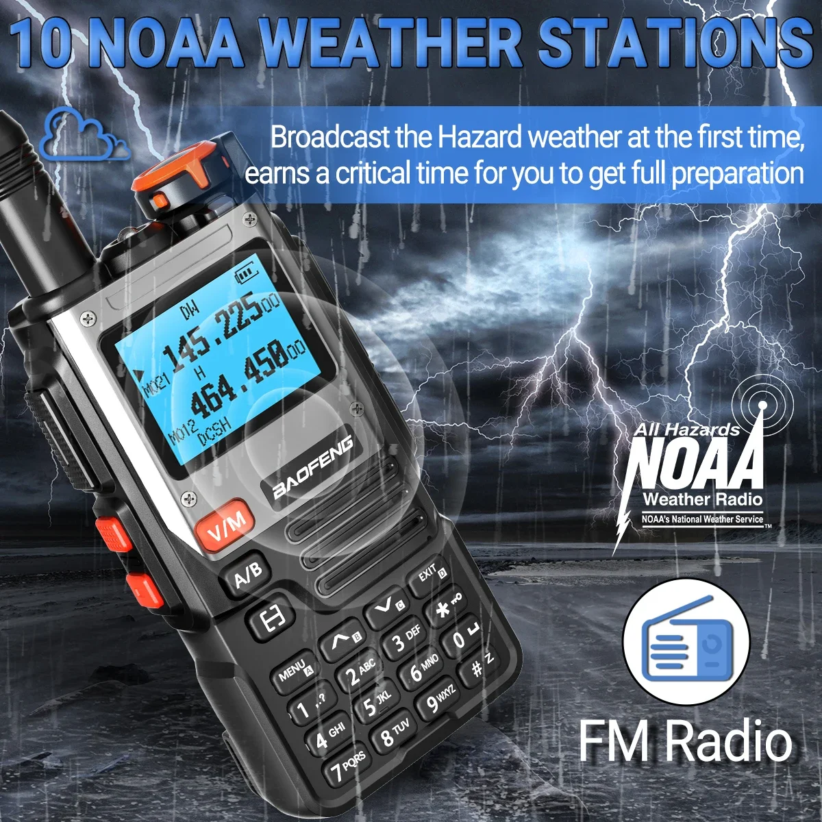 วิทยุสื่อสาร Baofeng UV K61 แบบหลายย่านความถี่  คัดลอกความถี่ไร้สาย 999 ช่องสัญญาณ  แบบ Type-C  DTMF ระยะไกล  NOAA  UV-5R UV K6 K5(8) วิทยุสมัครเล่น