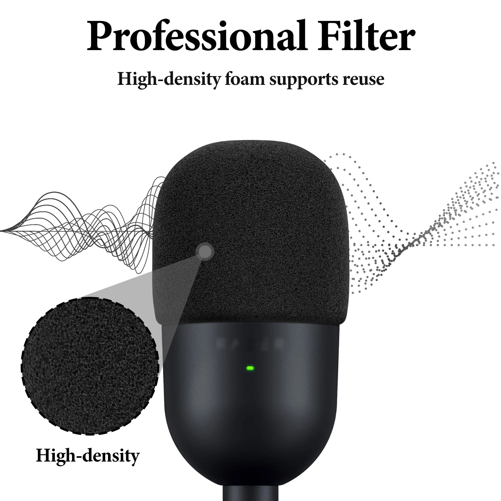GEEKRIA Lot De 2 Housse Anti-Pop Mousse Pour Micro Sennheiser E935 E945 E835 - Pare-Brise Noir