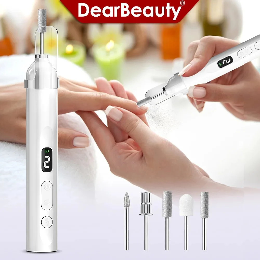 Trapano elettrico per unghie con luce UV 13800 giri/min Kit lima per unghie elettrica professionale per unghie in gel acrilico manicure pedicure uso domestico