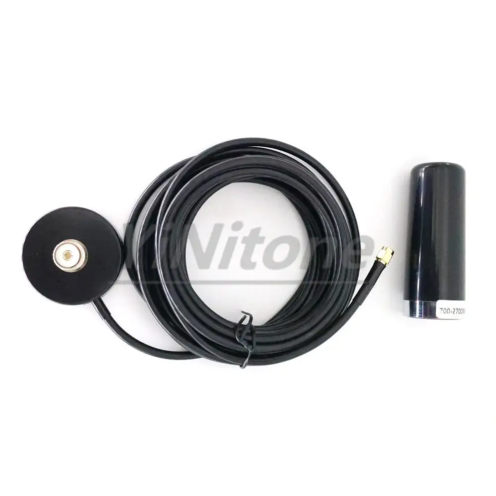 

700-2700MHZ Small steel gun 4G LTE Outdoor Antenna 5.5CM Strong Magnetic Base Large Sucker with 5Meter SMA-Male Extension Cable