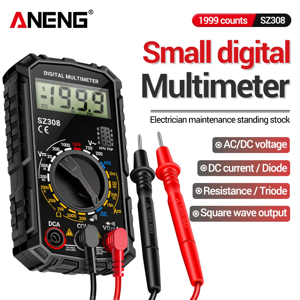 ANENG SZ308 Digital-Multimeter Tester AC/DC Spannung Meter DC Strom Triode Widerstand Diode Summer Hochpräzise Rechteck Welle