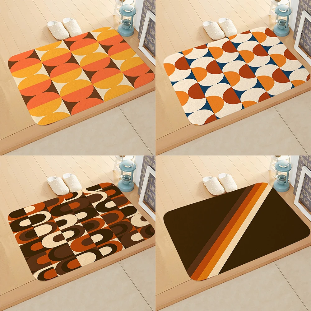 Modern simple geometric pattern floor mat home decoration bedroom living room entrance mat bathroom absorbent carpet