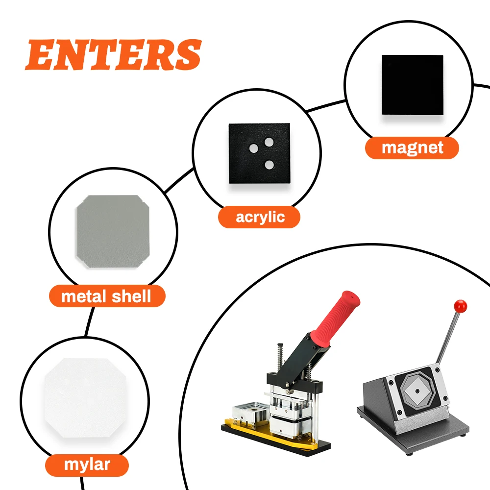 

Square Fridge Magnet Making Machine Kit One Machine+Cutter+100pcs materials set