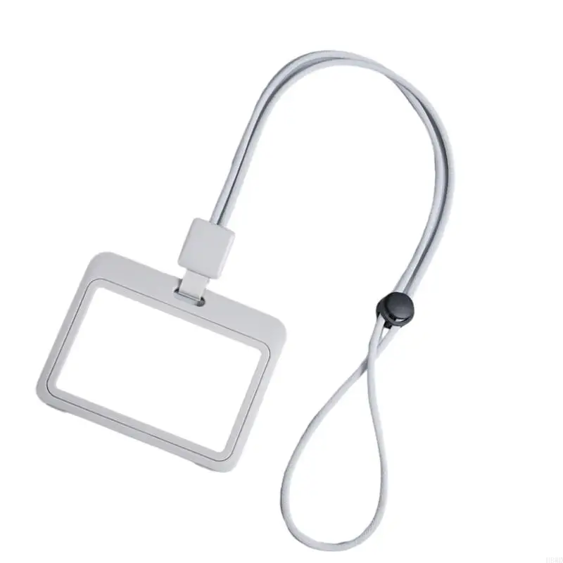 Retractable Lanyard and Card Holder Set Clear Card Case Badge Holder Retractable Keychain Neck Strap for Office School H8WD