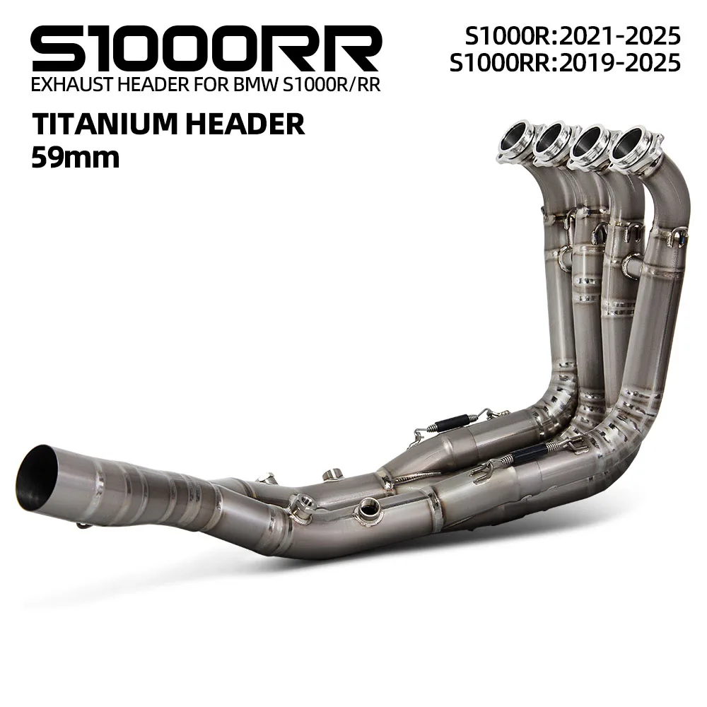 

Moto Exhaust Titanium Escape Header Tube Fit Original Muffler for S1000RR 2019-2026 M1000RR 2019-2025 S1000R M1000R 2021-2026