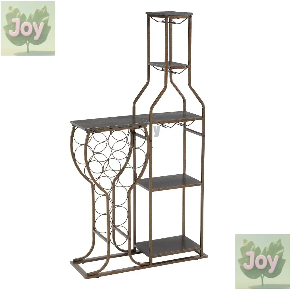 

11 Bottle Wine Bakers Rack, 5 Tier Freestanding Wine Rack, Wine Storage Home Bar for Liquor and Storagefor Kitchen, Dining Room