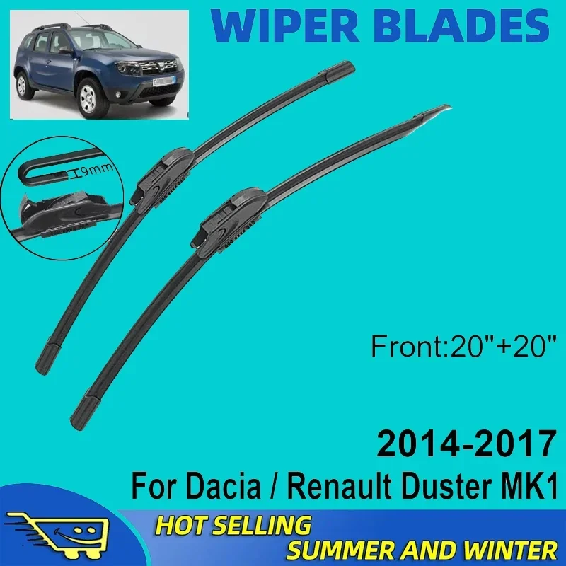 

2PCS For Dacia / Renault Duster MK1 2014-2017 2015 2016 20"+20" Front Wiper Blades Windshield Windscreen Window Accessories