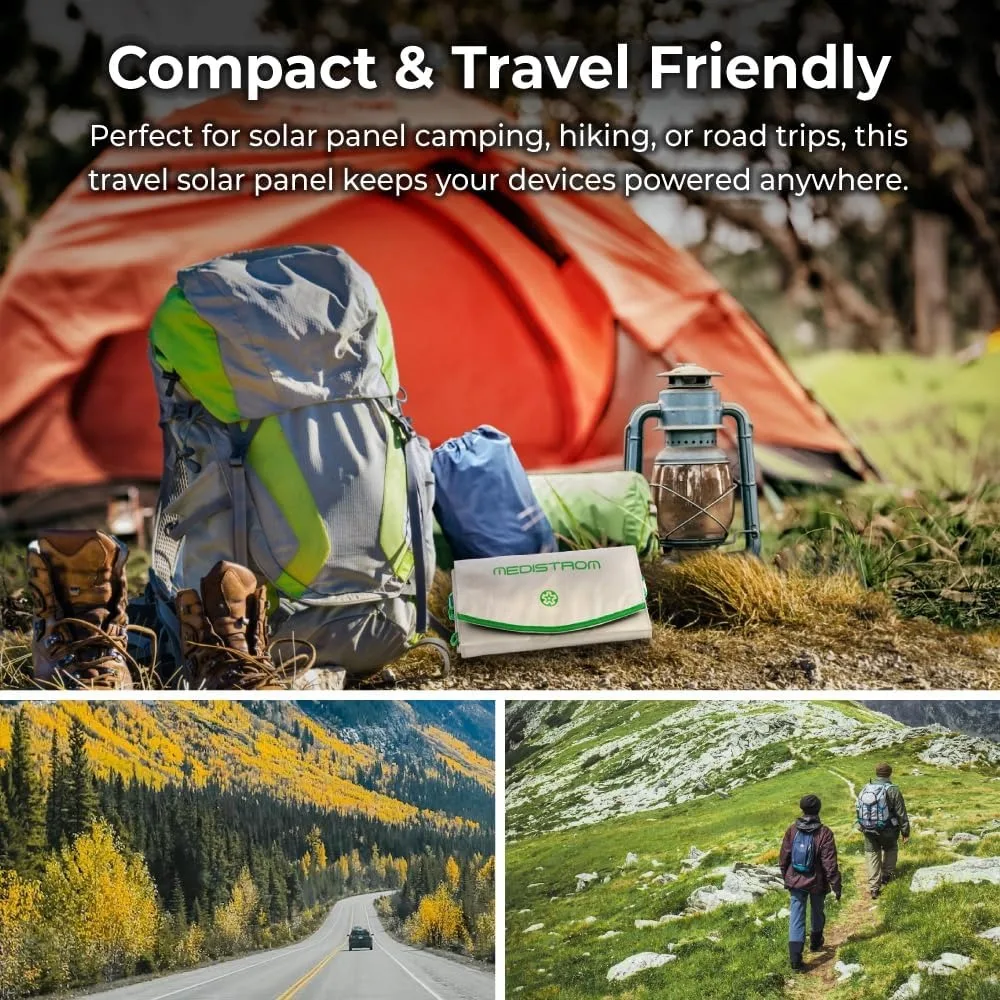 CPAP機器用コンパクト50Wソーラーチャージャー、パイロットフレックス/ライトバッテリー用折りたたみ式デザイン、信頼性の高い屋外および緊急電源