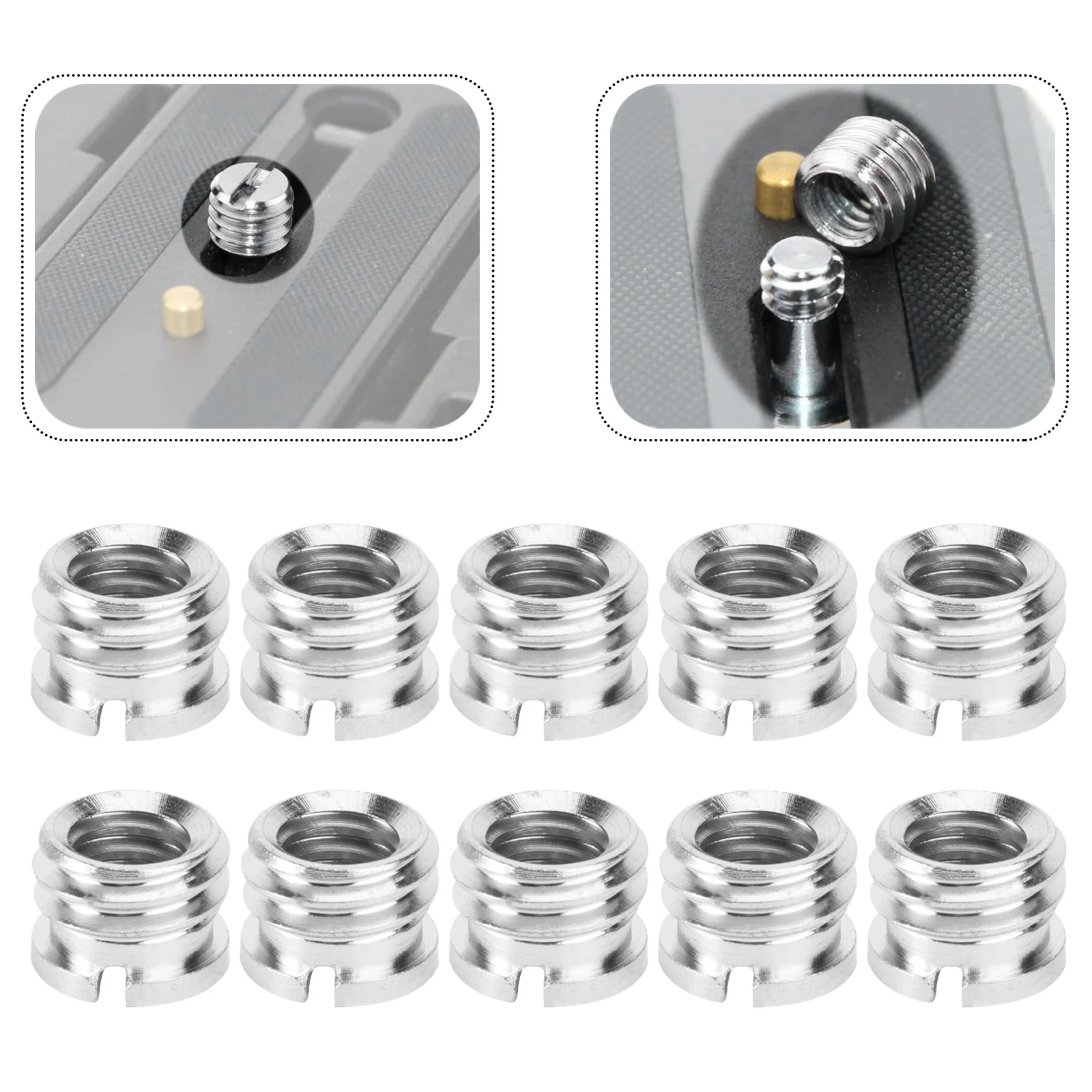 

10pcs 1/4" To 3/8" Tripod Adapter Converter Nut Screw Bronze For Camera Dslr Monopod Light Stand Tripod Screw