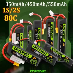 5 sztuk OVONIC 1S 2S bateria Lipo 350mAh/450mAh/550mAh/650mAh Lipo Battey z wtyczką BT2.0/ PH2.0/XT30 do drona wyścigowego RC FPV