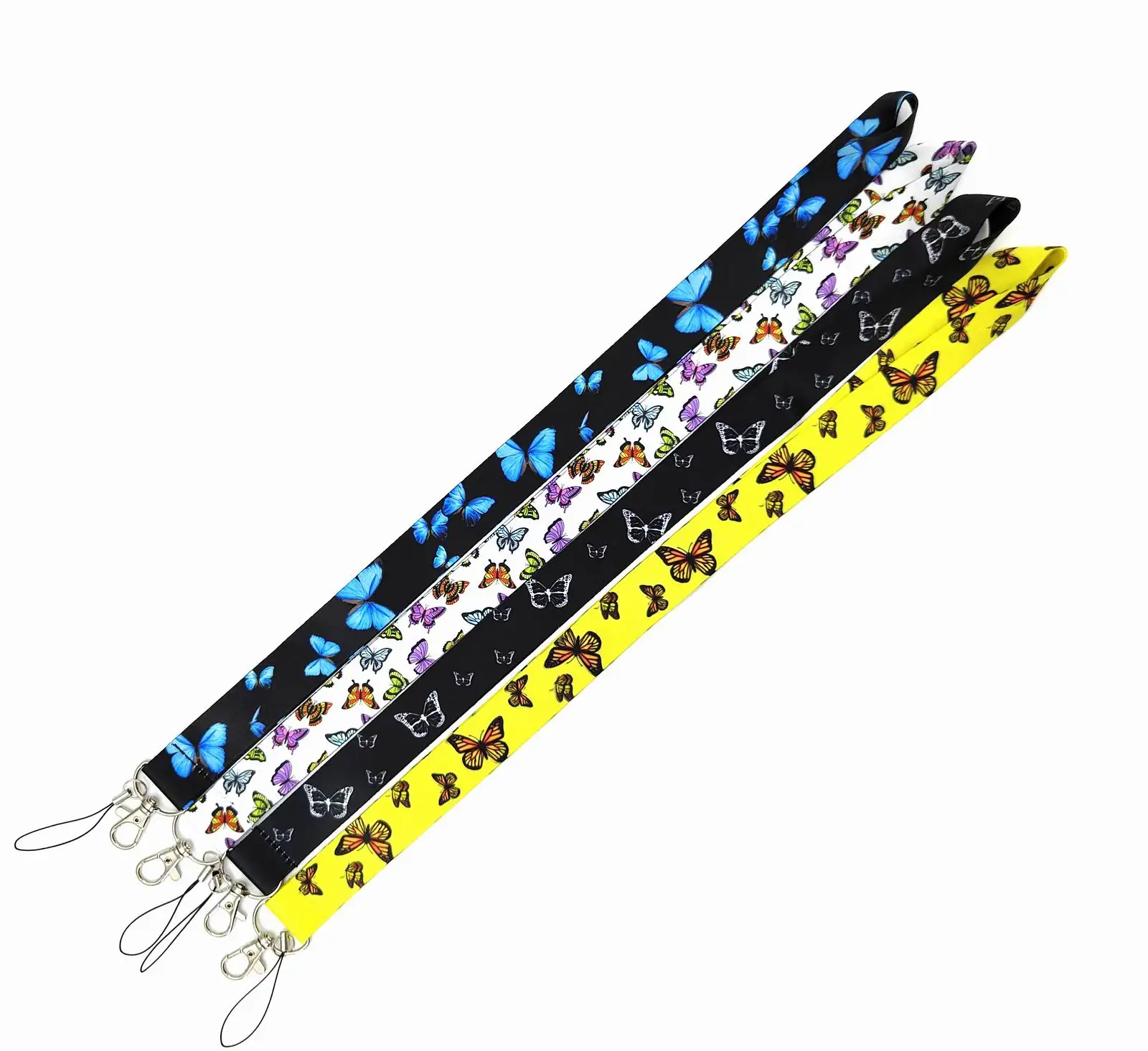 BUTTERFLY Cartoon Key Lanyard ID Badge Holders Animal Phone Neck Straps with Keyring Phone Accessories