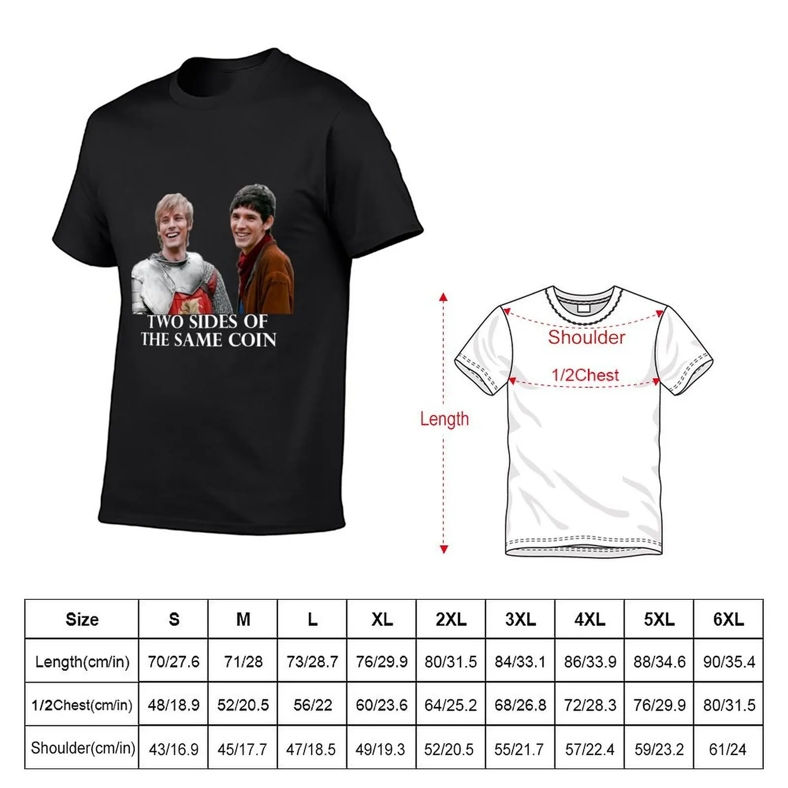 merlin and arthur (bbc) T-Shirt essential t shirt plus size tops hippie clothes shirts men graphic