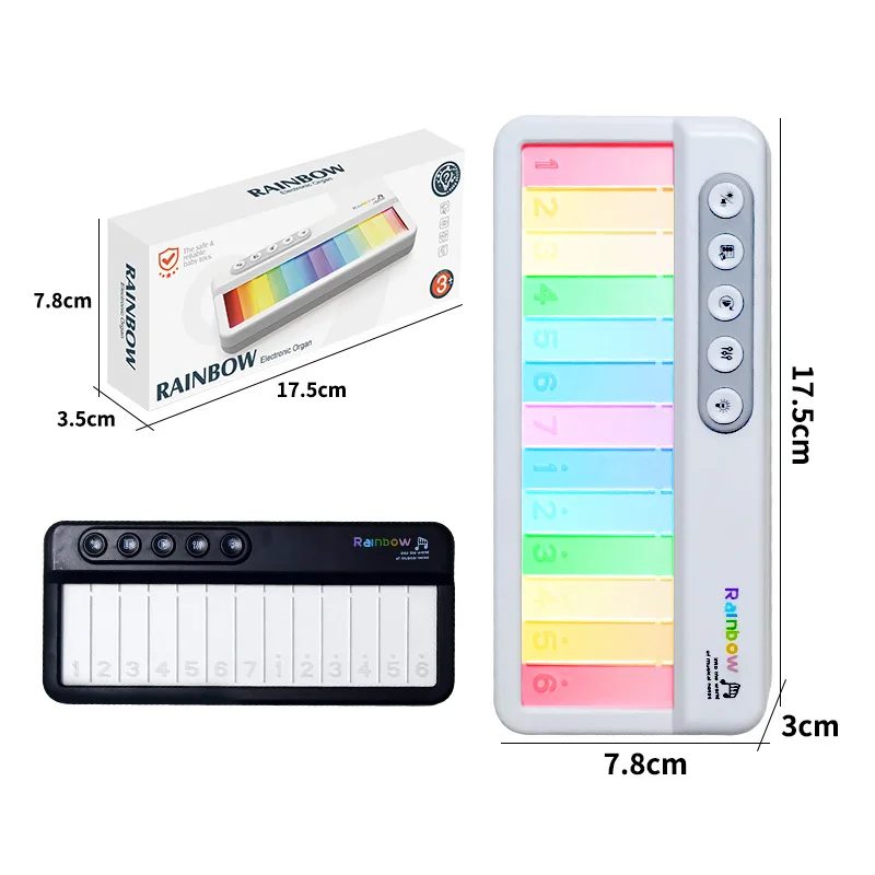 ミニポケットレインボー電子オルガンポータブルピアノモンテッソーリ楽器早期教育玩具子供のためのギフト