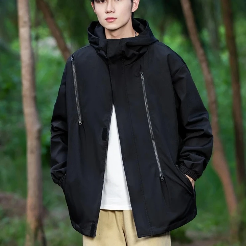 

Streetwear Men's Outdoor Waterproof Jacket Autumn Windbreaker Rain Coat Breathable Hiking Camping Tactical Jackets Male Clothing