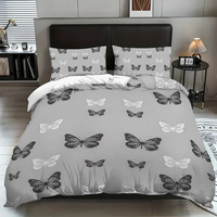 3pcs Butterfly pattern bedding set, 1 quilt cover+2 pillowcase, soft and fashionable home decoration for girls and women bedroom