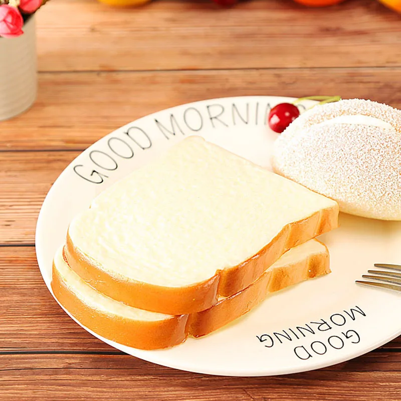 2pcs Simulated Danish Toast Slice Fake Bread Model Artificial Food Photo Prop Bakery Display Decor Art Studio Teaching Aids