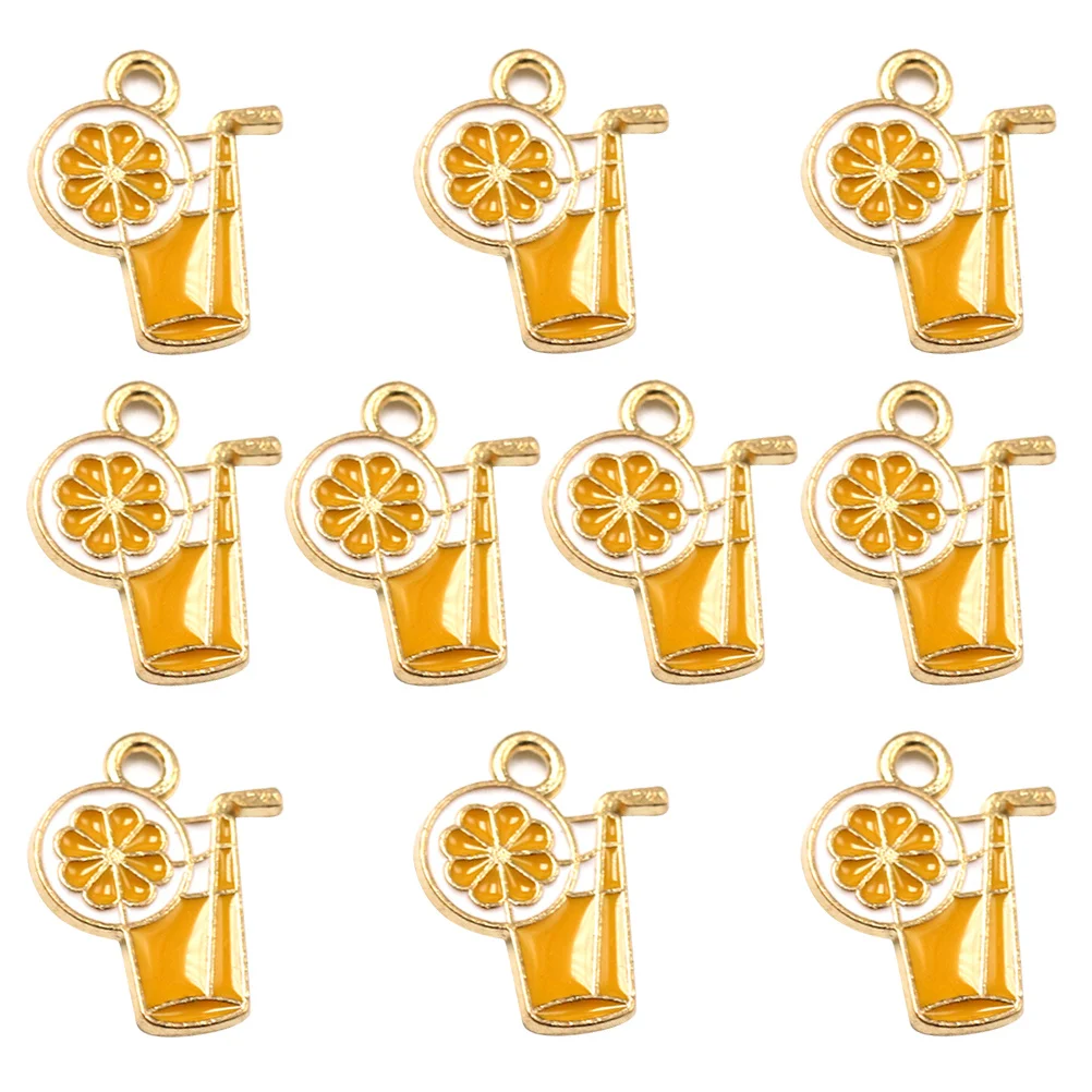 10 szt. Kreatywnych zawieszek ze stopu w kształcie cytryny do samodzielnego tworzenia breloków, torebek, naszyjników i akcesoriów do wyrobu biżuterii.